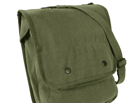 Olive Green Canvas Shoulder Bag Hot on Sale