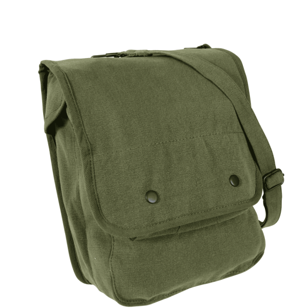 Olive Green Canvas Shoulder Bag Hot on Sale