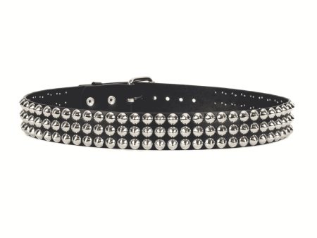 3 Row Conical Studded Leather Belt Online