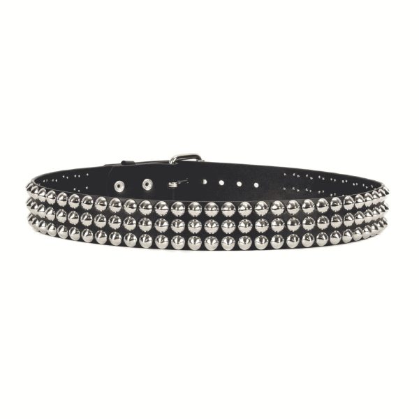 3 Row Conical Studded Leather Belt Online