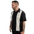 Three Star Panel Black Bowling Shirt by Steady Clothing For Cheap