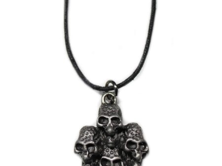 4 Bundled Metal Skulls Necklace on Sale