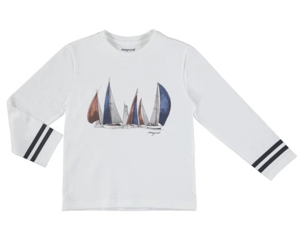 White Long Sleeve T-Shirt W  Sail Online Hot Sale