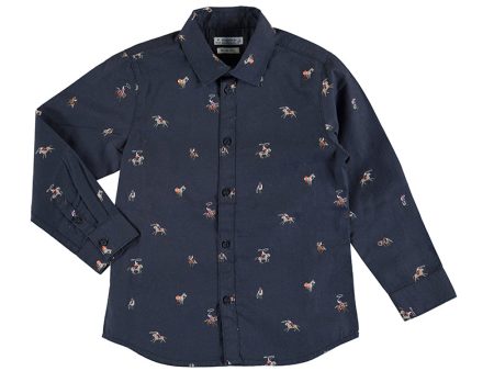 Horse Printed Button Down Discount