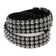 3 Row Conical Studded Leather Belt Online