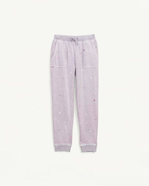 Star Embroidery Lilac Jogger Online now